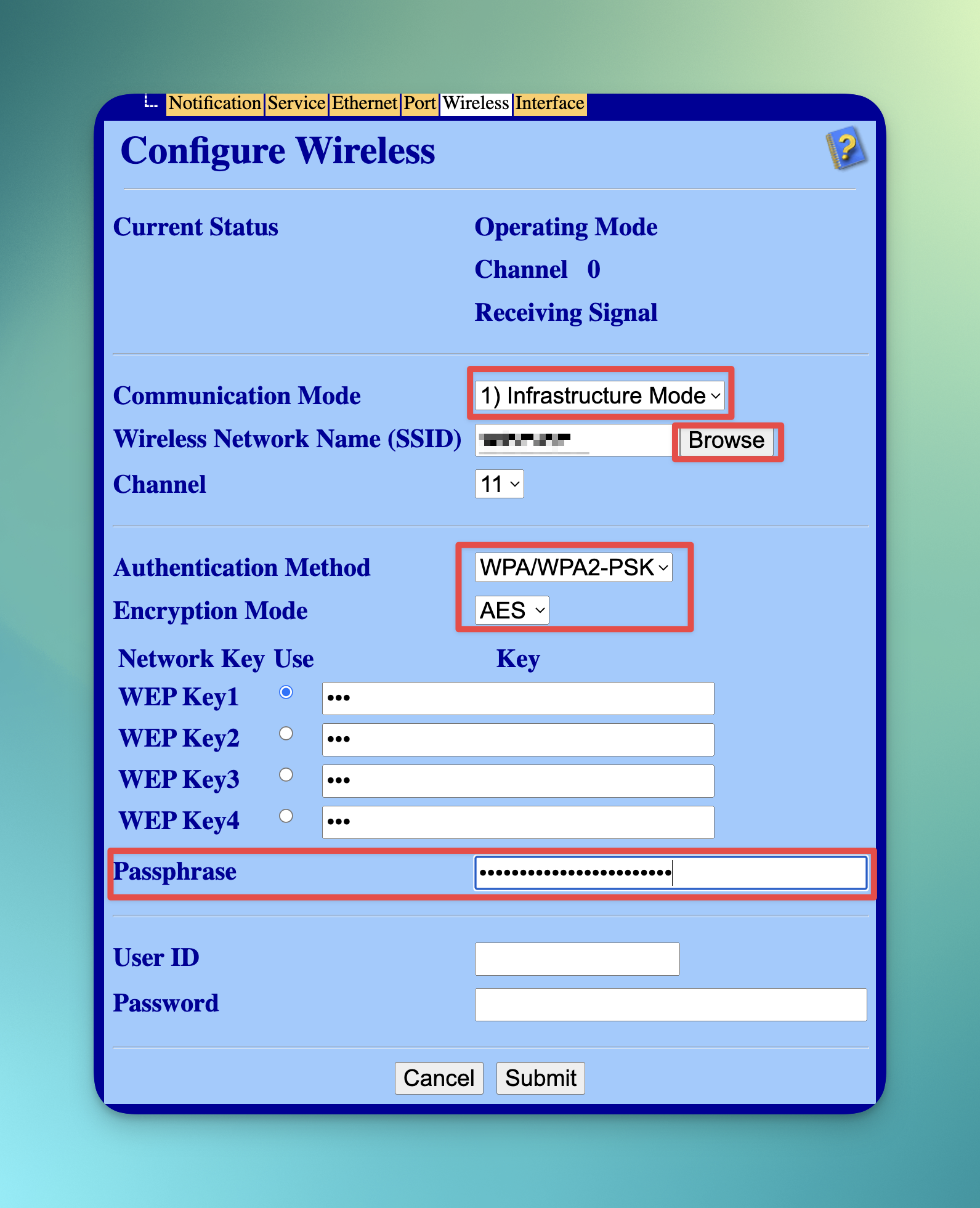 Wifi Settings