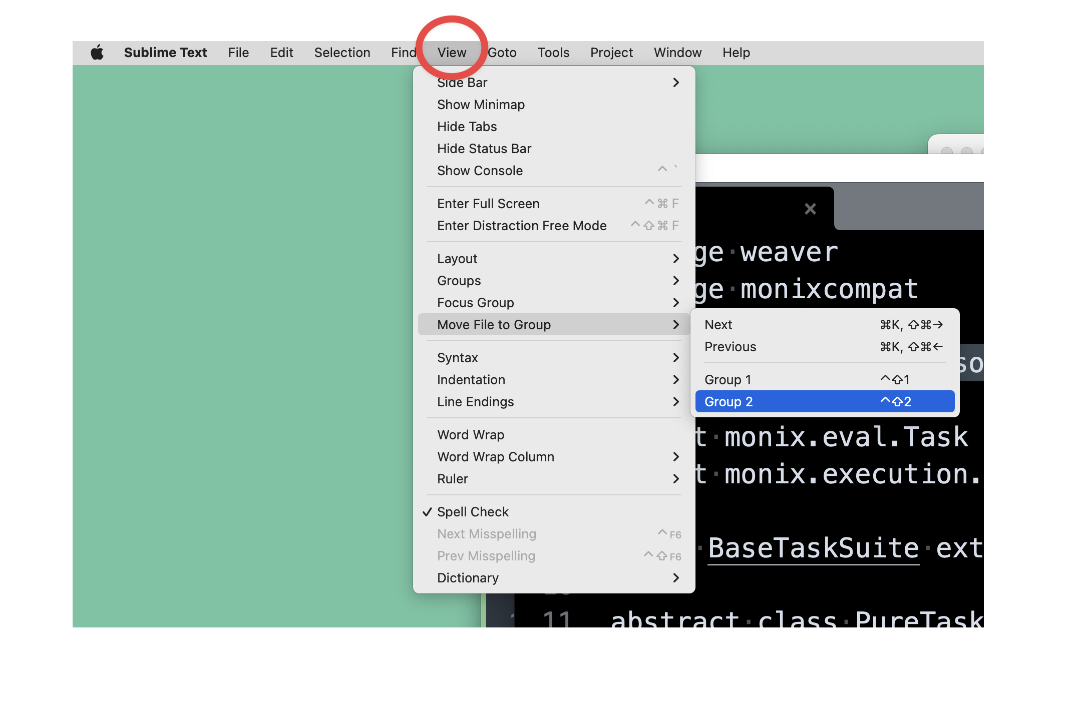 Sublime Text View Menu